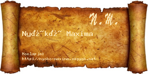 Nyókó Maxima névjegykártya